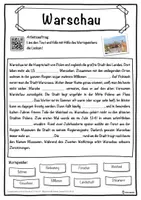 Vorschau - Unterrichtsreihen - Warschau Lückentext mit Wortspeicher Hörverstehen und Suchsel - Seite 1