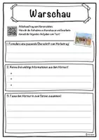 Vorschau - Unterrichtsreihen - Warschau Lückentext mit Wortspeicher Hörverstehen und Suchsel - Seite 3
