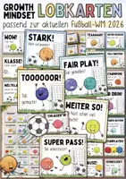 Vorschau - Merkblätter - Lobkarten Growth Mindset Fußball WM 2026 - Deckblatt