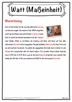Vorschau - Unterrichtsreihen - Watt (Maßeinheit) Lückentext mit Wortspeicher Hörverstehen und Suchsel - Seite 2