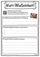 Vorschau - Unterrichtsreihen - Watt (Maßeinheit) Lückentext mit Wortspeicher Hörverstehen und Suchsel - Seite 3