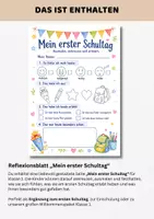 Vorschau - Arbeitsblätter - Mein erster Schultag Reflexionsblatt Klasse 1 | Einschulung Arbeitsblatt zum Ausmalen & Ankreuzen | Schulanfang Grundschule - Seite 1