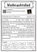 Vorschau - Unterrichtsreihen - Weihnachtslied Lückentext mit Wortspeicher Hörverstehen und Suchsel - Seite 1