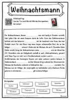 Vorschau - Unterrichtsreihen - Weihnachtsmann Lückentext mit Wortspeicher Hörverstehen und Suchsel - Seite 1