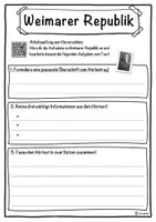 Vorschau - Unterrichtsreihen - Weimarer Republik Lückentext mit Wortspeicher Hörverstehen und Suchsel - Seite 3