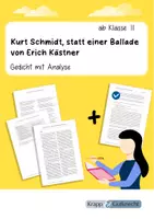 Vorschau - Text - Erich Kästner: Kurt Schmidt, statt einer Ballade – Gedichtanalyse | ab Klasse 11 - Deckblatt