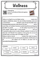 Vorschau - Unterrichtsreihen - Wellness Lückentext mit Wortspeicher Hörverstehen und Suchsel - Seite 1