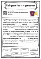 Vorschau - Unterrichtsreihen - Weltgesundheitsorganisation Lückentext mit Wortspeicher Hörverstehen und Suchsel - Seite 1