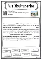 Vorschau - Unterrichtsreihen - Weltkulturerbe Lückentext mit Wortspeicher Hörverstehen und Suchsel - Seite 1