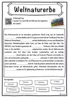 Vorschau - Unterrichtsreihen - Weltnaturerbe Lückentext mit Wortspeicher Hörverstehen und Suchsel - Seite 1