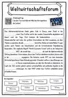 Vorschau - Unterrichtsreihen - Weltwirtschaftsforum Lückentext mit Wortspeicher Hörverstehen und Suchsel - Seite 1