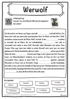 Vorschau - Unterrichtsreihen - Werwolf Lückentext mit Wortspeicher Hörverstehen und Suchsel - Seite 1