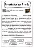 Vorschau - Unterrichtsreihen - Westfälischer Friede Lückentext mit Wortspeicher Hörverstehen und Suchsel - Seite 1