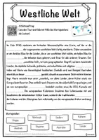 Vorschau - Unterrichtsreihen - Westliche Welt Lückentext mit Wortspeicher Hörverstehen und Suchsel - Seite 1