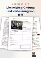 Vorschau - Arbeitsblätter - Arbeitsblatt + Quelle: Die Gründung des Deutschen Kaiserreichs und die Verfassung von 1871 - Deckblatt