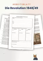 Vorschau - Arbeitsblätter - Arbeitsblatt + Quelle: Die Revolution 1848/49 - Deckblatt