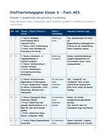 Vorschau - Arbeitsblätter - AKTUELL! Stoffverteilungsplan / Jahresplanung AES Klasse 6 - editierbar - Seite 1