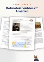 Vorschau - Arbeitsblätter - Arbeitsblatt + Quellen: Die Entdeckung Amerikas durch Christoph Kolumbus - Deckblatt