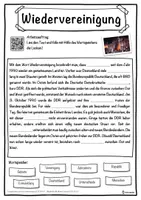 Vorschau - Unterrichtsreihen - Wiedervereinigung Lückentext mit Wortspeicher Hörverstehen und Suchsel - Seite 1