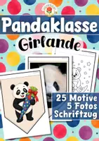 Vorschau - Mal- und Bastelvorlagen - Pandaklasse - Girlande (Klassentier) - Deckblatt