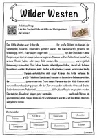 Vorschau - Unterrichtsreihen - Wilder Westen Lückentext mit Wortspeicher Hörverstehen und Suchsel - Seite 1