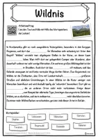 Vorschau - Unterrichtsreihen - Wildnis Lückentext mit Wortspeicher Hörverstehen und Suchsel - Seite 1