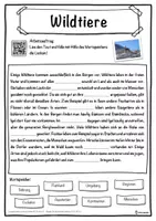 Vorschau - Unterrichtsreihen - Wildtiere Lückentext mit Wortspeicher Hörverstehen und Suchsel - Seite 1