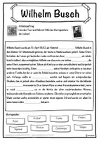Vorschau - Unterrichtsreihen - Wilhelm Busch Lückentext mit Wortspeicher Hörverstehen und Suchsel - Seite 1