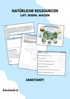 Vorschau - Stundenentwürfe - Arbeitsheft Natürliche Ressourcen (Luft, Boden, Wasser) - Rohstoffe - Deckblatt