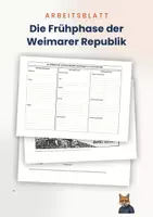 Vorschau - Stundenentwürfe - Arbeitsblatt + Quelle: Frühphase & Krisenjahre der Weimarer Republik, Dolchstoßlegend, Kapp-Putsch - Deckblatt