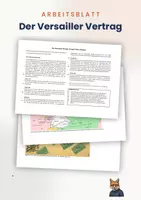 Vorschau - Arbeitsblätter - Arbeitsblatt + Quelle: Der Versailler Vertrag (Gruppenarbeit/Gruppenpuzzle) - Deckblatt