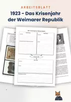 Vorschau - Arbeitsblätter - Arbeitsblatt + Quelle: 1923 - Das Krisenjahr der Weimarer Republik - Deckblatt
