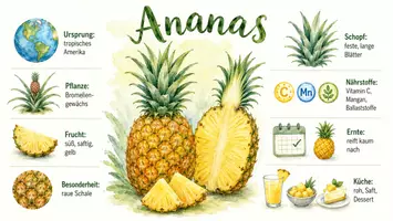 Vorschau - Arbeitsblätter - AB mit Fragen zum Thema "Ananas" + Lösungsblatt + Infografik - Seite 1