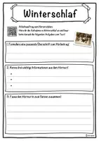 Vorschau - Unterrichtsreihen - Winterschlaf Lückentext mit Wortspeicher Hörverstehen und Suchsel - Seite 3