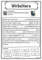 Vorschau - Unterrichtsreihen - Wirbeltiere Lückentext mit Wortspeicher Hörverstehen und Suchsel - Seite 1