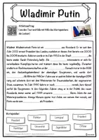 Vorschau - Unterrichtsreihen - Wladimir Putin Lückentext mit Wortspeicher Hörverstehen und Suchsel - Seite 1