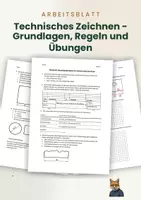 Vorschau - Arbeitsblätter - Arbeitsblatt: Technisches Zeichnen - Grundlagen, Regeln und Übungen, Technik / Werken - Deckblatt