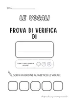 anteprima - Compiti in classe/Test - VERIFICA – LE VOCALI – CLASSE PRIMA - Pagina 1