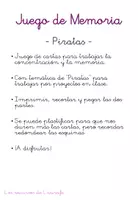 Vista previa - Hojas de trabajo - Juego de Memoria - Piratas - página 1