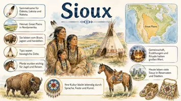 Vorschau - Arbeitsblätter - Arbeitsblätter "Sioux" + Lösung & MP3 + Mindmap + Infografik - Seite 1