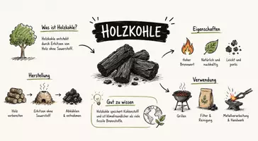 Vorschau - Arbeitsblätter - Arbeitsblätter zum Thema "Holzkohle" + Lösung & MP3 + Infografik - Seite 1