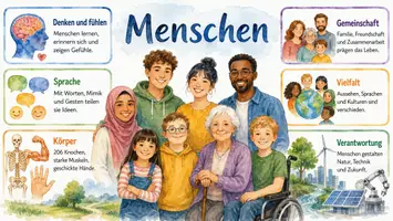 Vorschau - Arbeitsblätter - Arbeitsblatt "Mensch" + Onlineübung & MP3 + Infografik - Seite 2