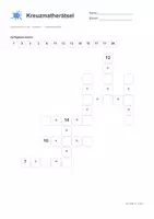Vorschau - Arbeitsblätter - Kreuzmatherätsel - Addition - Zahlenraum 1-20 - Deckblatt
