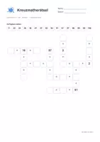 Vorschau - Arbeitsblätter - Kreuzmatherätsel - Addition - Zahlenraum 1-100 - Deckblatt