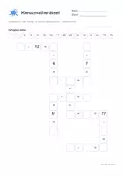 Vorschau - Arbeitsblätter - Kreuzmatherätsel - Addition, Subtraktion, Multiplikation - Zahlenraum 1-100 - Seite 1