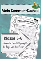 Vorschau - Arbeitsblätter - Sommer-Suchsel 🌞 | Sinnvolle Beschäftigung vor oder nach den Ferien | Klasse 3–6 - Deckblatt