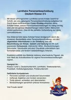 Vorschau - Stundenentwürfe - Personenbeschreibung Lerntheke / Klasse 3 und 4 - Seite 1