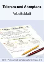 Vorschau - Arbeitsblätter - Toleranz Akzeptanz - Arbeitsblatt - Deckblatt