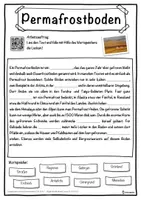 Vorschau - Unterrichtsreihen - Permafrostboden Lückentext mit Wortspeicher Hörverstehen und Suchsel - Deckblatt
