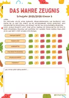 Vorschau - Arbeitsblätter - Wahres Zeugnis über Schüler:innen I Abschiedsgeschenk Sommerferien I Schülerzeugnis Vorlage + Planko zum selbst gestalten - Seite 3